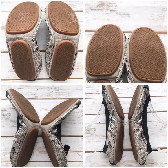 YOSI SAMRA Samatha Snake Grey Leather Ballet Flats - Picture 8 of 8